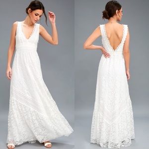 Lulus Melia Floral Embroidered Lace Dress NWT